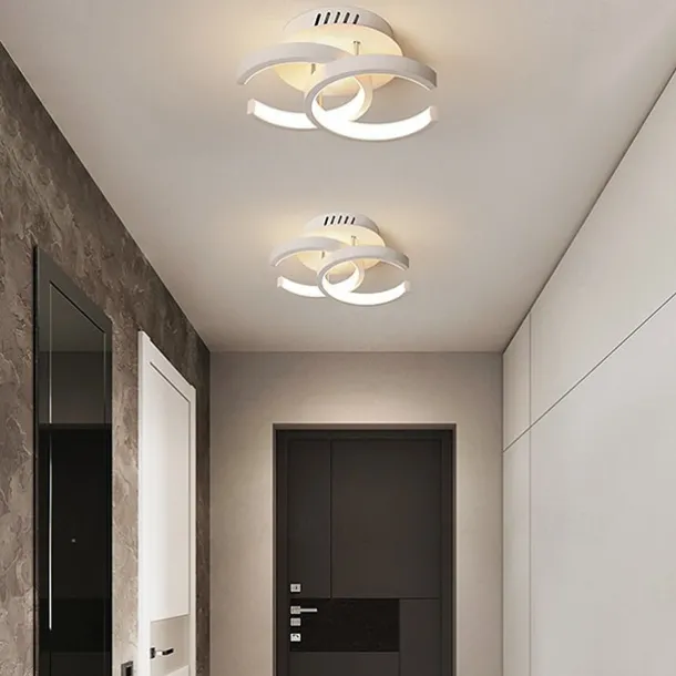 1-Ligh 22.5cm LED Ceiling Light Modern Simple Style Bedroom Living Room Creative Personality Geometric Shapes Dimmable Metal Porch Into The Door Lighting 18W