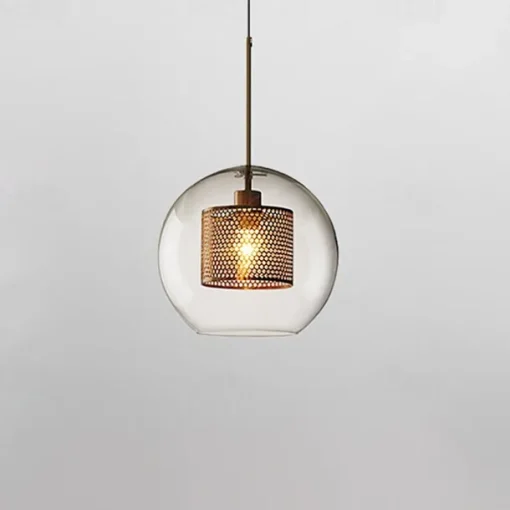 1-Light 20 cm LED Pendant Light Single Design Glass Lantern Electroplated Retro Industrial Style Dining Room Living Room Light 110-120/220-240V
