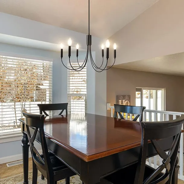 6-Light 60 cm Candle Style Chandelier Metal Sputnik Painted Finishes Vintage Country 110-120V 220-240V