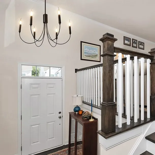 6-Light 60 cm Candle Style Chandelier Metal Sputnik Painted Finishes Vintage Country 110-120V 220-240V