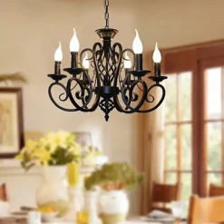 6-Light 53 cm Candle Style Chandelier Metal Painted Finishes Traditional / Classic 110-120V 220-240V