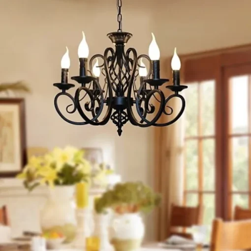 6-Light 53 cm Candle Style Chandelier Metal Painted Finishes Traditional / Classic 110-120V 220-240V