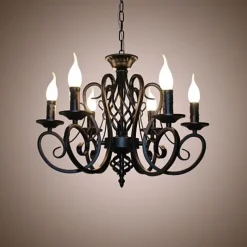 6-Light 53 cm Candle Style Chandelier Metal Painted Finishes Traditional / Classic 110-120V 220-240V