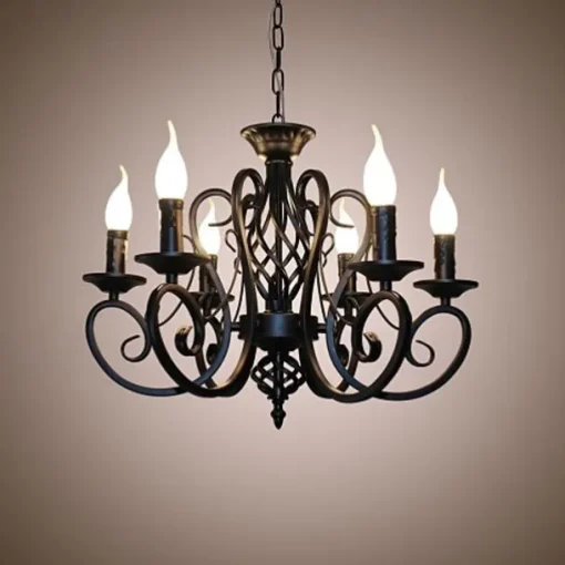 6-Light 53 cm Candle Style Chandelier Metal Painted Finishes Traditional / Classic 110-120V 220-240V