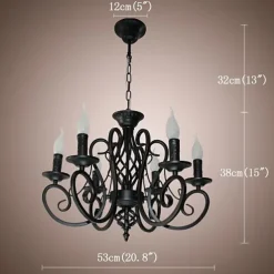6-Light 53 cm Candle Style Chandelier Metal Painted Finishes Traditional / Classic 110-120V 220-240V