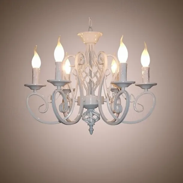 6-Light 53 cm Candle Style Chandelier Metal Painted Finishes Traditional / Classic 110-120V 220-240V