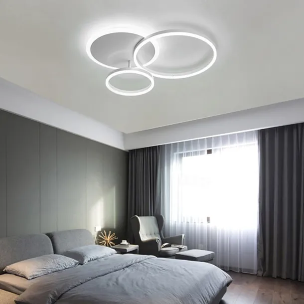 3-Light 50 cm Ceiling Lights LED Cluster Design Circle Design Flush Mount Lights Metal Painted Finishes Modern Nordic Style Office Dining Room Lights 110-240V ONLY DIMMABLE WITH REMOTE CONTROL