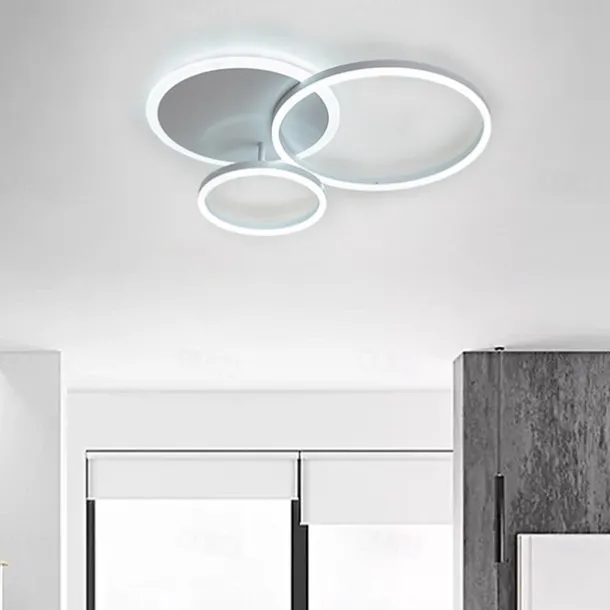 3-Light 50 cm Ceiling Lights LED Cluster Design Circle Design Flush Mount Lights Metal Painted Finishes Modern Nordic Style Office Dining Room Lights 110-240V ONLY DIMMABLE WITH REMOTE CONTROL