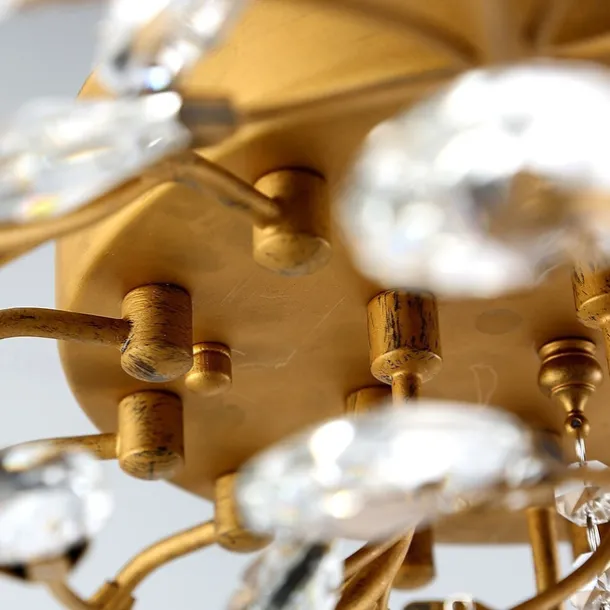 15-Light 90 cm Ceiling Lights LED Crystal Flush Mount Lights Metal Painted Finishes Chic & Modern 200-240V / 110-120V Flower Design