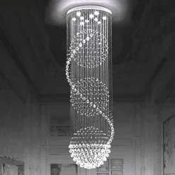 9-Light 50 cm Chandelier LED Crystal Flush Mount Lights Metal Chrome Traditional / Classic 110-120V / 220-240V / GU10