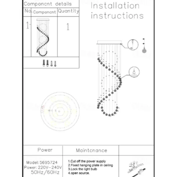 9-Light 50 cm Chandelier LED Crystal Flush Mount Lights Metal Chrome Traditional / Classic 110-120V / 220-240V / GU10