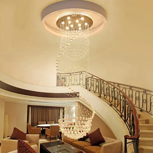 9-Light 50 cm Chandelier LED Crystal Flush Mount Lights Metal Chrome Traditional / Classic 110-120V / 220-240V / GU10