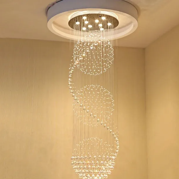 9-Light 50 cm Chandelier LED Crystal Flush Mount Lights Metal Chrome Traditional / Classic 110-120V / 220-240V / GU10