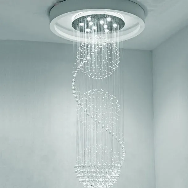 9-Light 50 cm Chandelier LED Crystal Flush Mount Lights Metal Chrome Traditional / Classic 110-120V / 220-240V / GU10