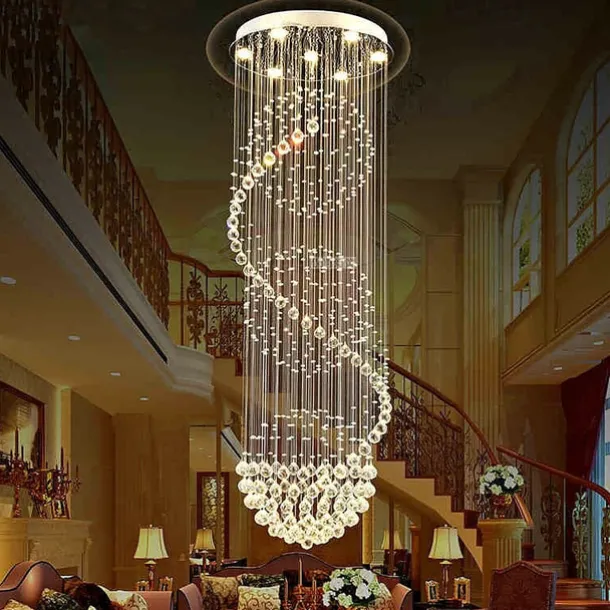 9-Light 50 cm Chandelier LED Crystal Flush Mount Lights Metal Chrome Traditional / Classic 110-120V / 220-240V / GU10