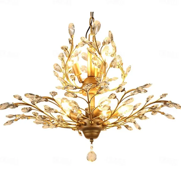8-Light 78 cm Chandelier LED Pendant Light Metal Crystal Antique Brass Modern Contemporary 110-120V / 220-240V