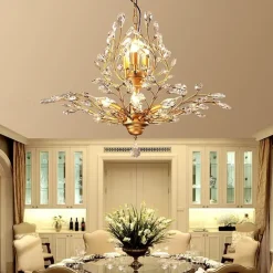 8-Light 78 cm Chandelier LED Pendant Light Metal Crystal Antique Brass Modern Contemporary 110-120V / 220-240V