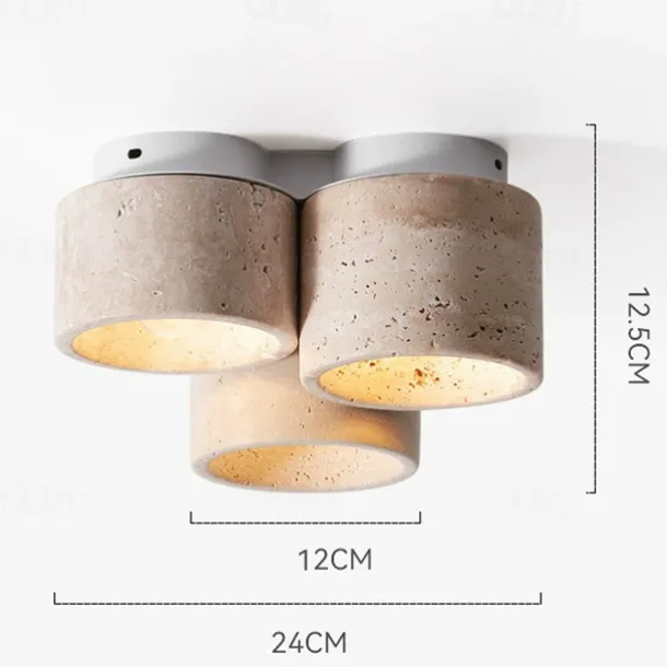 3-Light 24 cm Circle / Round Design Geometric Shapes Ceiling Lights Stone Artistic Style Vintage Style Classic Artistic Nature Inspired 110-120V 220-240V
