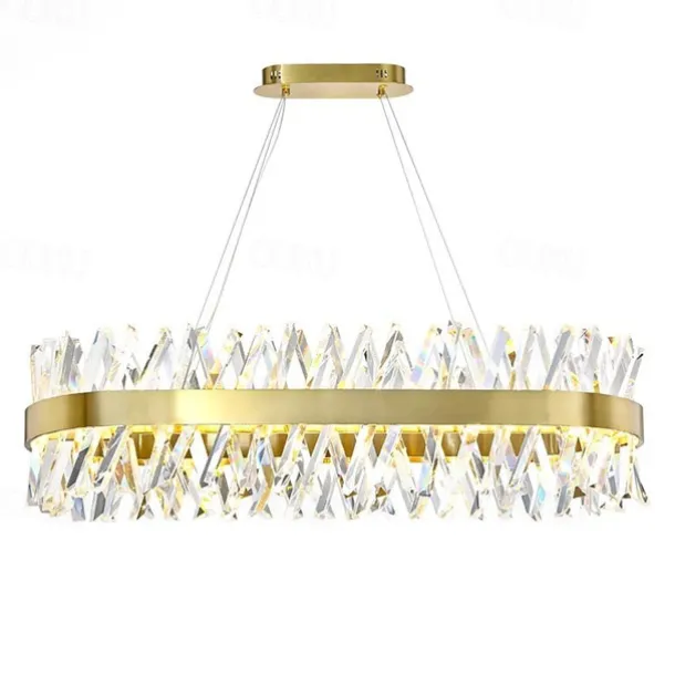 1-Light 100 cm Crystal Pendant Light Gold Eye Protection Chandelier Metal Painted Finishes LED Chic & Modern 110-120V 220-240V