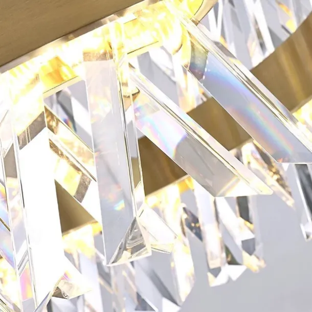 1-Light 100 cm Crystal Pendant Light Gold Eye Protection Chandelier Metal Painted Finishes LED Chic & Modern 110-120V 220-240V