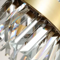 1-Light 100 cm Crystal Pendant Light Gold Eye Protection Chandelier Metal Painted Finishes LED Chic & Modern 110-120V 220-240V