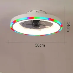 2-Light 50 cm Dimmable Ceiling Fan Metal Acrylic Modern Nordic Style 220-240V