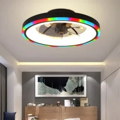 2-Light 50 cm Dimmable Ceiling Fan Metal Acrylic Modern Nordic Style 220-240V