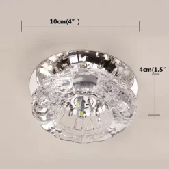 1-Light 10 cm LED Crystal Ceiling Light Unique Design Flush Mount Lights Electroplated Modern Luxury Style Crystal Porch Light Corridor Lamp Aisle Light AC110-240V 3W