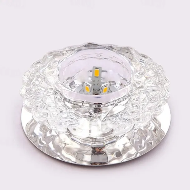 1-Light 10 cm LED Crystal Ceiling Light Unique Design Flush Mount Lights Electroplated Modern Luxury Style Crystal Porch Light Corridor Lamp Aisle Light AC110-240V 3W