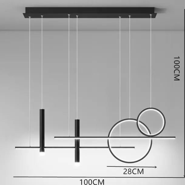 1-Light 100 cm LED Pendant Light Clusters Design Chandelier Metal Artistic Modern Style Stylish Painted Finishes Dining Room Office Shops / Cafes Lights 110-120V 220-240V