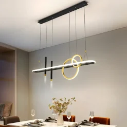 1-Light 108 cm LED Pendant Light Circle Design Single Design Metal Modern Style Stylish Painted Finishes Office Dining Room Living Room Lights 110-240V