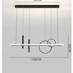 1-Light 108 cm LED Pendant Light Circle Design Single Design Metal Modern Style Stylish Painted Finishes Office Dining Room Living Room Lights 110-240V