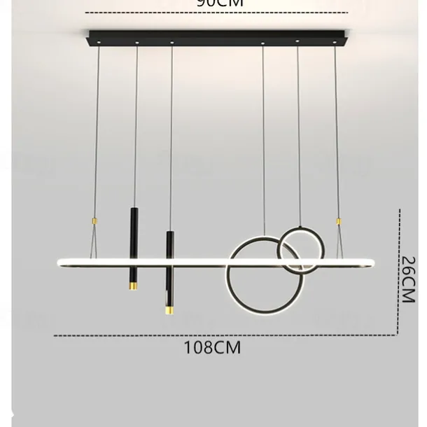 1-Light 108 cm LED Pendant Light Circle Design Single Design Metal Modern Style Stylish Painted Finishes Office Dining Room Living Room Lights 110-240V