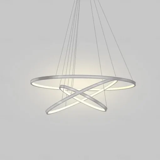 3-Light 80/60/40/20 cm LED Pendant Light Metal Acrylic Ring Circle Design Dimmable Painted Finishes Modern 90W/113W 3-Rings 4-Rings ONLY DIMMABLE WITH REMOTE CONTROL