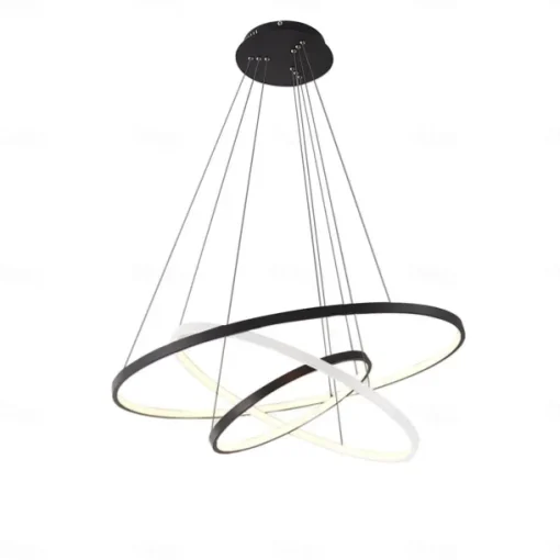 3-Light 80/60/40/20 cm LED Pendant Light Metal Acrylic Ring Circle Design Dimmable Painted Finishes Modern 90W/113W 3-Rings 4-Rings ONLY DIMMABLE WITH REMOTE CONTROL