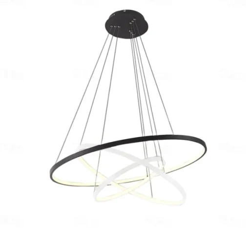 3-Light 80/60/40/20 cm LED Pendant Light Metal Acrylic Ring Circle Design Dimmable Painted Finishes Modern 90W/113W 3-Rings 4-Rings ONLY DIMMABLE WITH REMOTE CONTROL