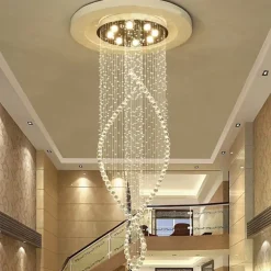 8-Light 60 cm Line Design Modern Pendant Light Crystal Bulb Included Designers Chandelier Metal Electroplated Chic Modern Living Room（Bulb not included ）