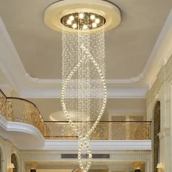 8-Light 60 cm Line Design Modern Pendant Light Crystal Bulb Included Designers Chandelier Metal Electroplated Chic Modern Living Room(Bulb not included )