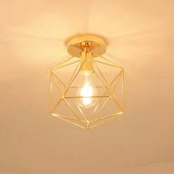 1-Light 21.5 cm Mini Style Flush Mount Lights Metal Geometrical Electroplated Nature Inspired Modern 110-120V 220-240V E26 E27