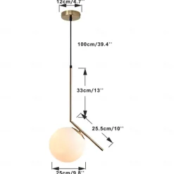 1-Light 20 cm Mini Style Pendant Light Metal Glass Globe Electroplated Modern Contemporary 110-120V / 220-240V