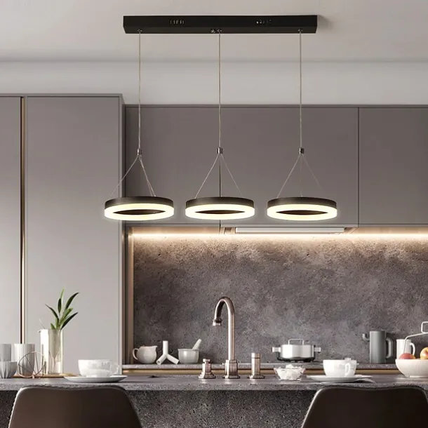 3-Light 20 cm Multi-shade / Adjustable Chandelier Aluminum Acrylic Circle Painted Finishes LED / Modern 110-120V / 220-240V