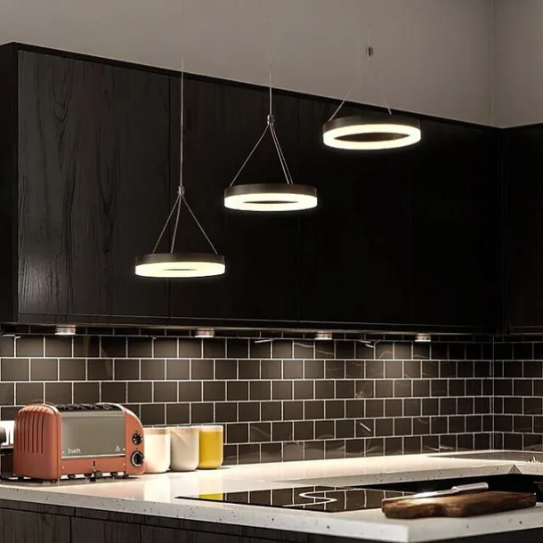 3-Light 20 cm Multi-shade / Adjustable Chandelier Aluminum Acrylic Circle Painted Finishes LED / Modern 110-120V / 220-240V