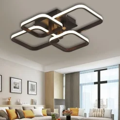 4-Light 58 cm Square Shapes Design Ceiling Lights LED Aluminum Silica gel Ceiling Lamp Modern Nordic Style Kids Room Bedroom Lights 110-120V 220-240V