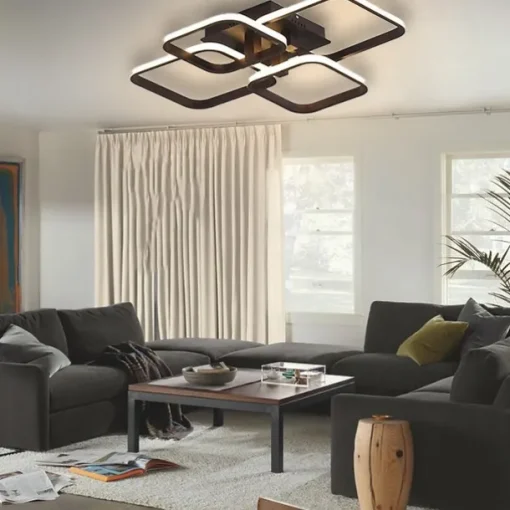 4-Light 58 cm Square Shapes Design Ceiling Lights LED Aluminum Silica gel Ceiling Lamp Modern Nordic Style Kids Room Bedroom Lights 110-120V 220-240V