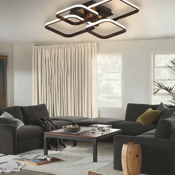 4-Light 58 cm Square Shapes Design Ceiling Lights LED Aluminum Silica gel Ceiling Lamp Modern Nordic Style Kids Room Bedroom Lights 110-120V 220-240V