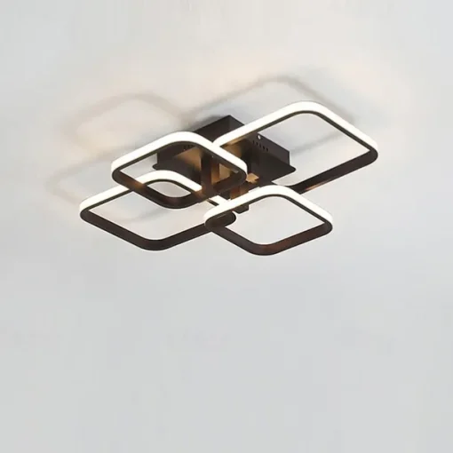 4-Light 58 cm Square Shapes Design Ceiling Lights LED Aluminum Silica gel Ceiling Lamp Modern Nordic Style Kids Room Bedroom Lights 110-120V 220-240V