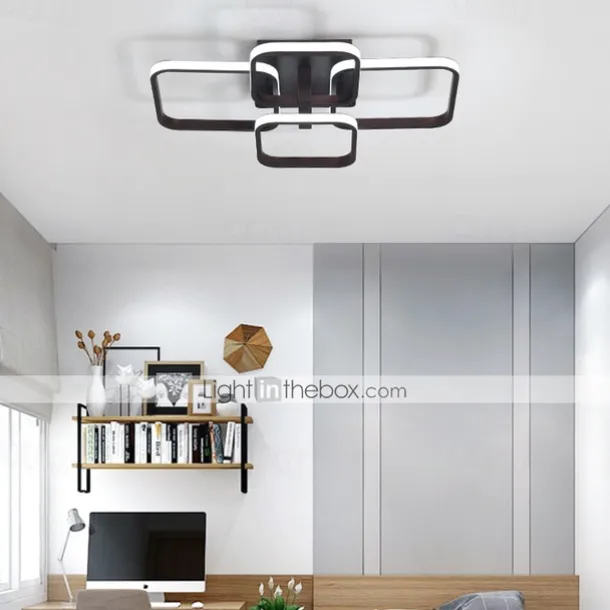 4-Light 58 cm Square Shapes Design Ceiling Lights LED Aluminum Silica gel Ceiling Lamp Modern Nordic Style Kids Room Bedroom Lights 110-120V 220-240V