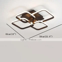 4-Light 58 cm Square Shapes Design Ceiling Lights LED Aluminum Silica gel Ceiling Lamp Modern Nordic Style Kids Room Bedroom Lights 110-120V 220-240V