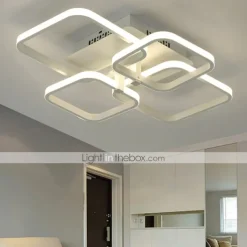 4-Light 58 cm Square Shapes Design Ceiling Lights LED Aluminum Silica gel Ceiling Lamp Modern Nordic Style Kids Room Bedroom Lights 110-120V 220-240V