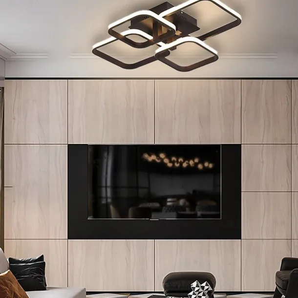4-Light 58 cm Square Shapes Design Ceiling Lights LED Aluminum Silica gel Ceiling Lamp Modern Nordic Style Kids Room Bedroom Lights 110-120V 220-240V